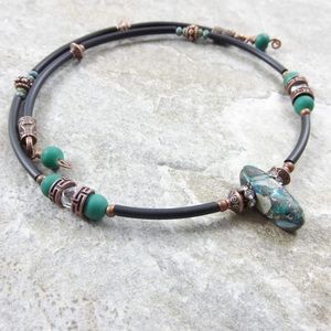 Handcrafted memory wire choker